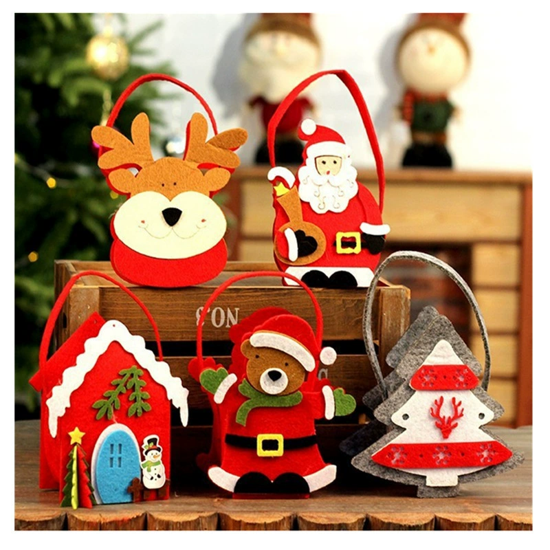 Трансграничная Рождественский Войлок Подарочная сумка Мультфильм Дети Конфеты Мешок Войлока Детский Сад Яблоко Подарок Сумка Для Хранения