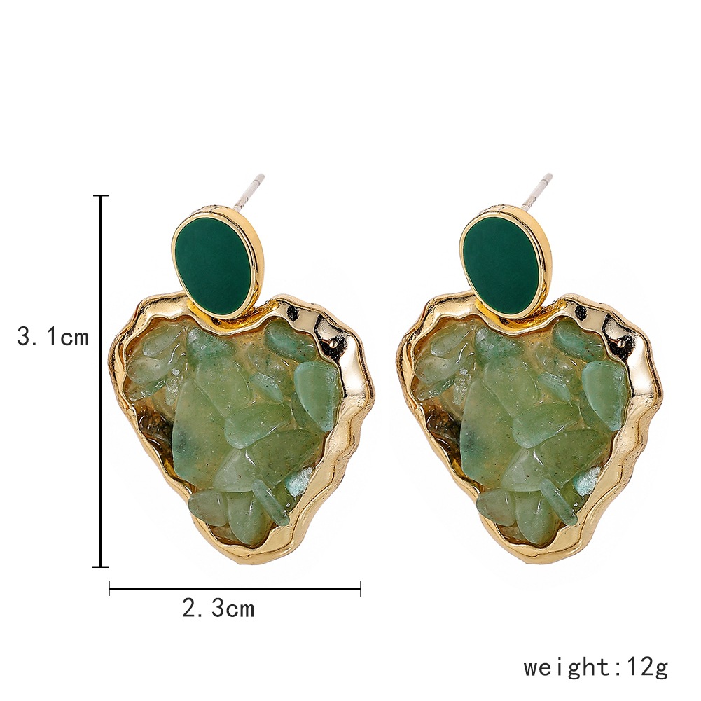 1 Pair Fashion Irregular Heart Shape Alloy Inlay Gravel Women's Drop Earrings display picture 1