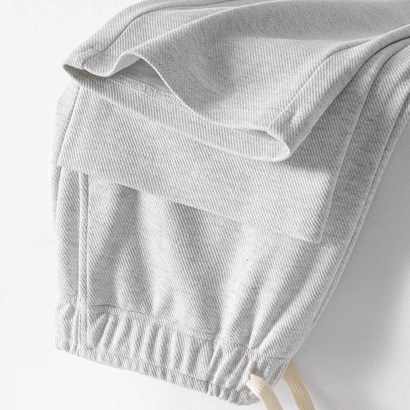 300g Heavyweight White-Gray Twill Drawstring Drape Straight-Leg Sweatpants Solid Color Versatile Sports Casual Pants for Men Spring Season 300g Heavyweight White-Gray Twill Drawstring Drape Straight-Leg Sweatpants Solid Color Versatile Sports Casual Pants for Men Spring Season