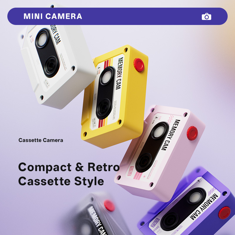 Cross-border gift tape retro campus student digital camera, mini high-definition camera capable of taking photos and videos