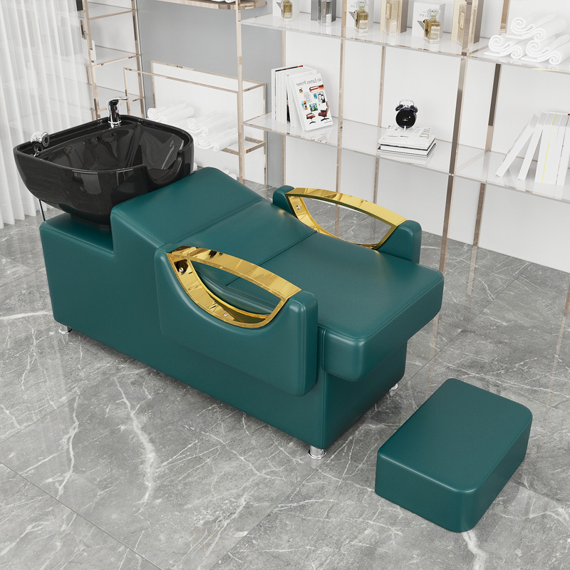 Nueva venta directa de fábrica, peluquería, cama de champú, peluquería semi-reclinada, cama de descarga, tienda de moda de celebridades de Internet, peluquería