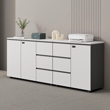 文件柜矮柜木质免拉手带锁抽屉资料柜储物柜茶水柜办公室落地边柜