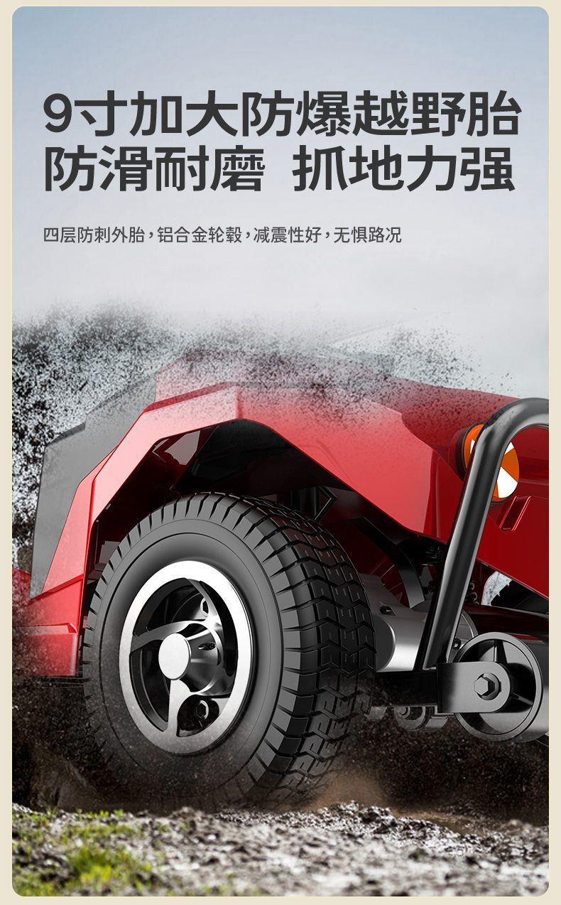 Elderly Mobility Scooter, Four-Wheel Electric Vehicle for Disabled People, Two-Seater Elderly Power-Assisted Vehicle, Small Household Electric Scooter, Low-Speed Foldable