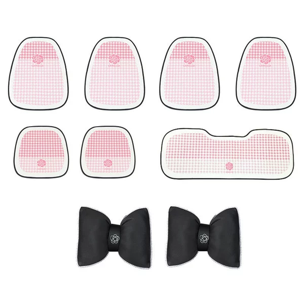 Pink-nine-piece set (2 pillows)