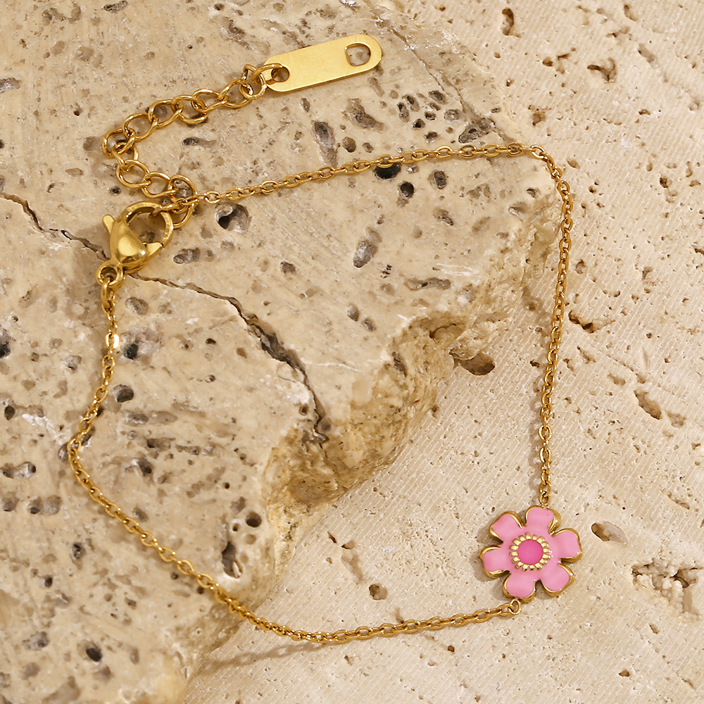 Dripping Oil Flower Stainless Steel Bracelet