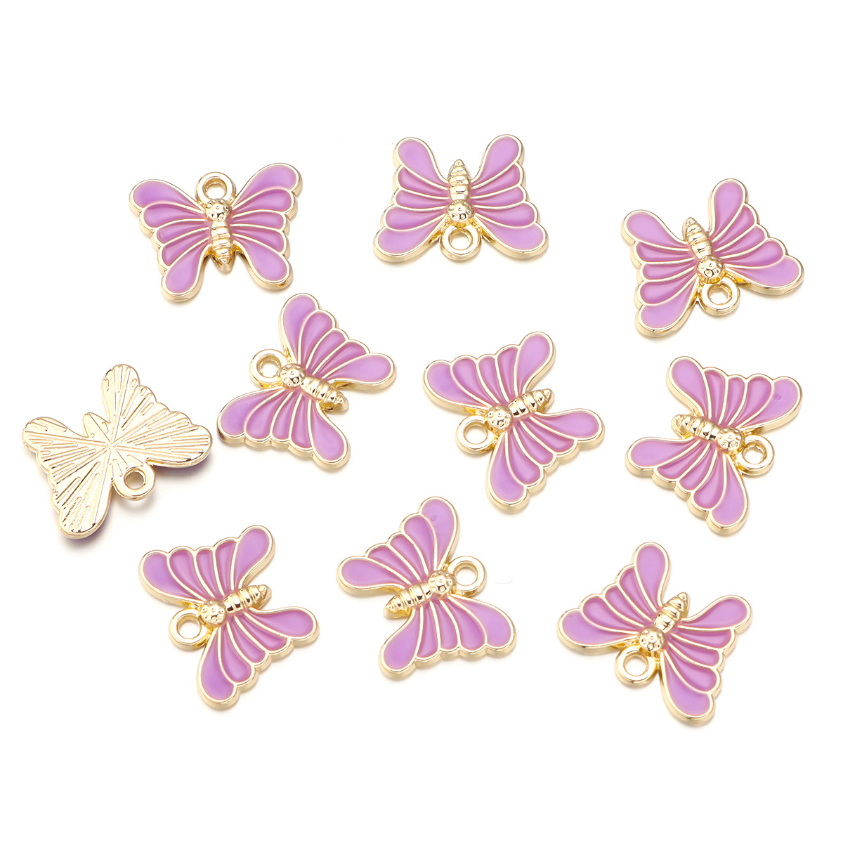 26g Weight Pendant Jewelry Making Type DIY Jewelry Accessories Classification 10 PCS/Package Quantity Alloy Material Butterfly Pattern Enamel Design IG Style, Simple Style Style 10 PCS/Package Alloy Butterfly Pendant 8