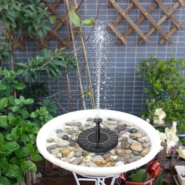 越境型ソーラー噴水池、鳥の水浴場、庭園造園、水景、分割式ポンプ、ライト、ソーラー省エネ|undefined