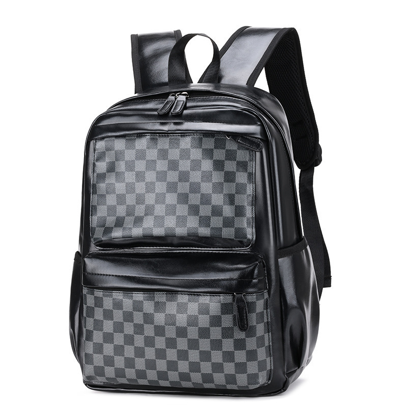 New leather waterproof backpack backpack Korean fashion men's business trip laptop bag delivery