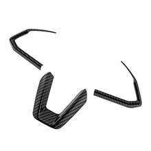 适用17款马自达3昂克赛拉碳纤纹方向盘贴片 方向盘U型亮片