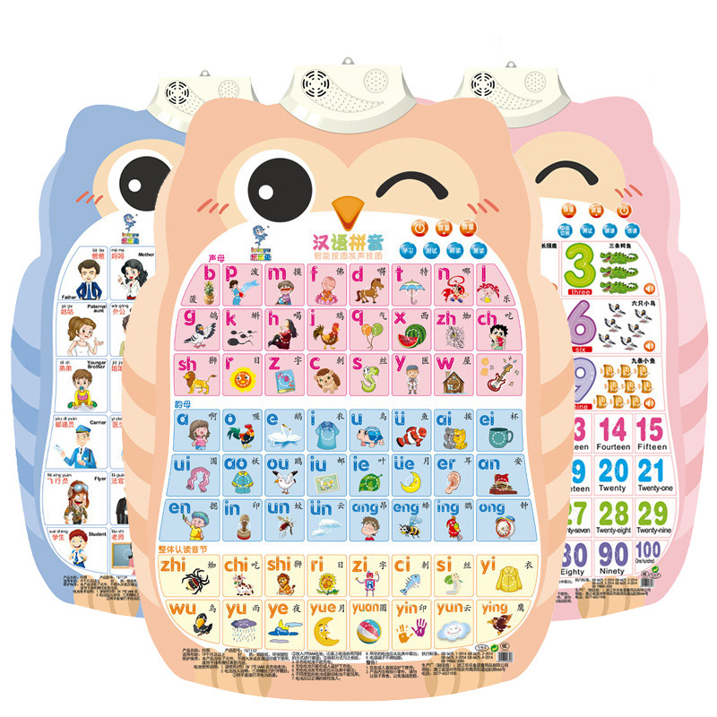 Baby Audio Early Education Wall Chart Voice Children Digital Enlightenment Cognition Pinyin Alphabet Wall Stickers Yiwu Toys