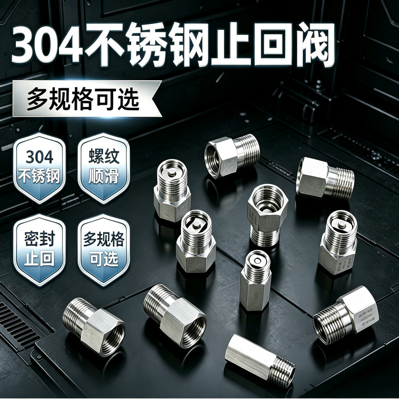 304不锈钢分体式单向阀 不锈钢单向阀 内外螺纹直通单向阀止回阀 五金、工具厂家批发实拍高清图