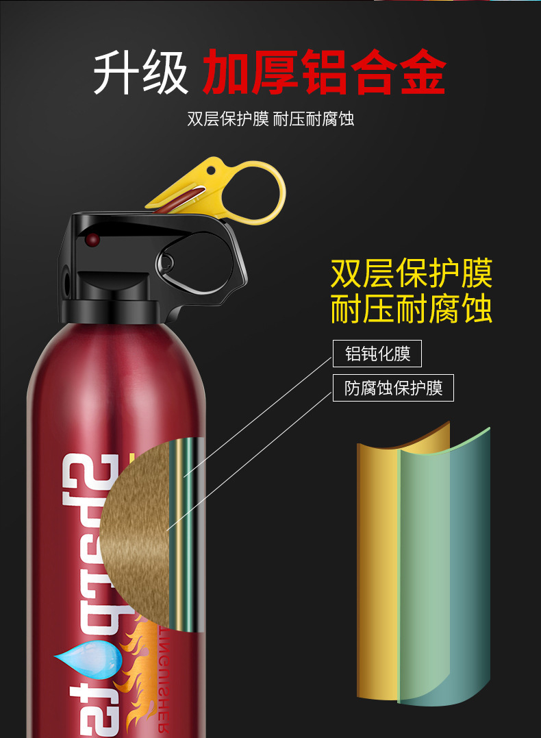 Portable Water-Based Car Fire Extinguisher for New Energy Private Vehicles, Small Size, High Temperature Resistant, Explosion-Proof Firefighting Equipment