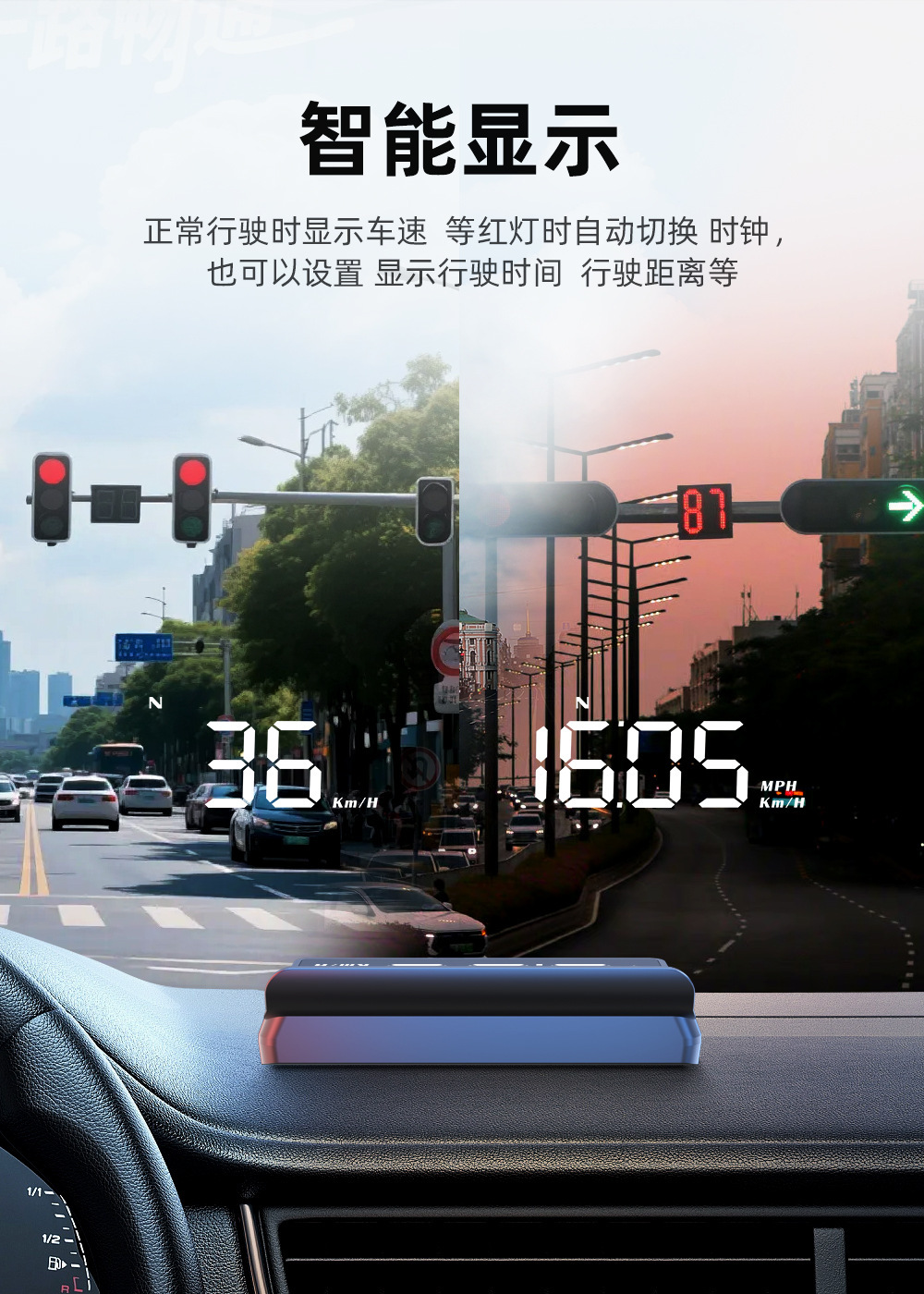2026 New Product Hud Cross-Border Universal Car Speedometer USB Interface Vehicle Speedometer Km/Mph Head-Up Display