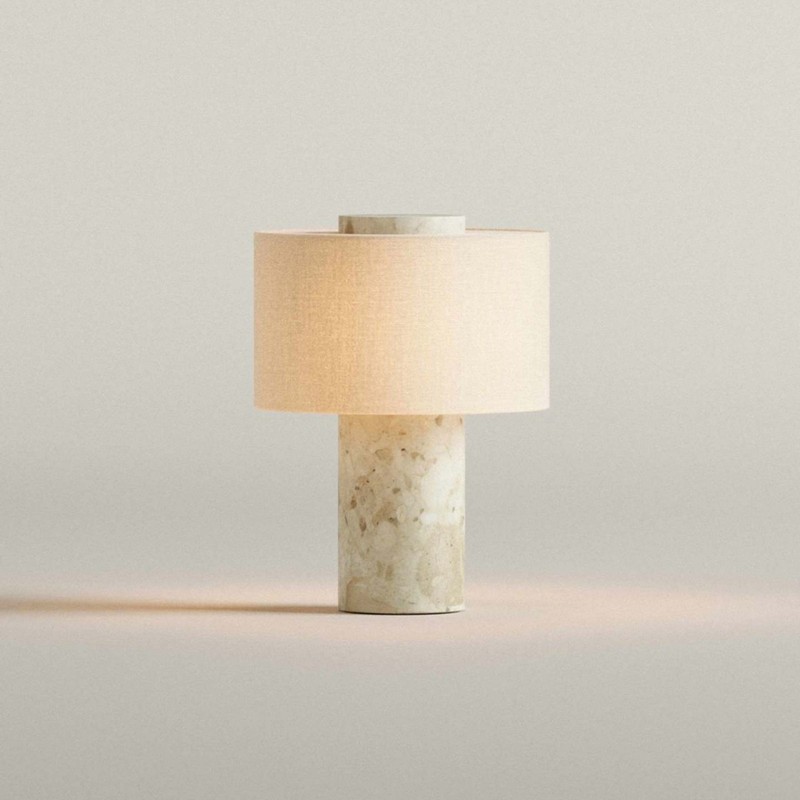 Designer Light Luxury Decorative Marble Table Lamp Glass Bedside Lamp Model Room Bedroom Study Soft Decoration Modern Creativity