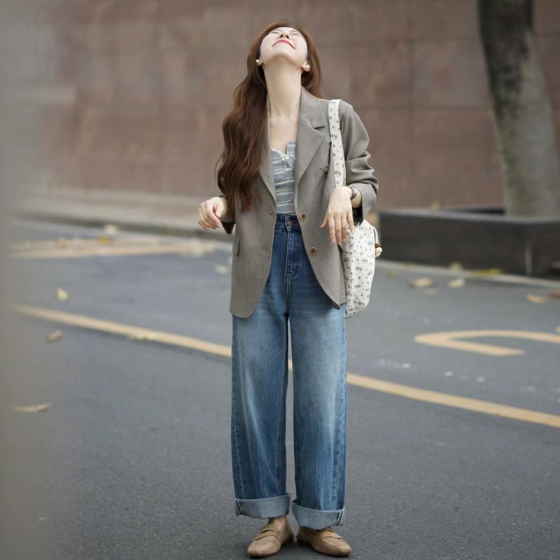 Retro Commuting Profile Suit Jacket Women's Spring and Autumn New Design Casual Temperament Casual Small Suit