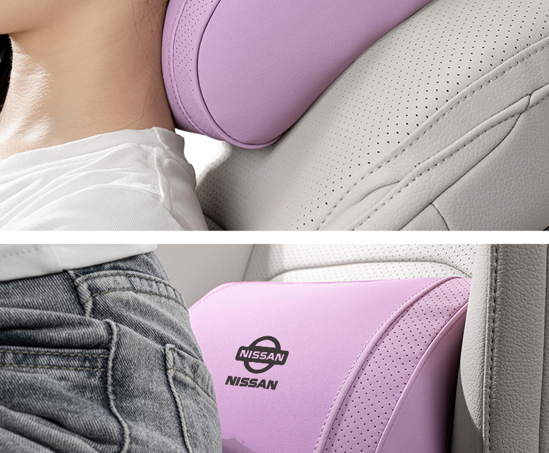 Suitable for Nissan Car Headrests, Sylphy, Teana, X-Trail, Qashqai, Tiida, Neck Pillows, Back Cushions, Car Interior Decoration Supplies