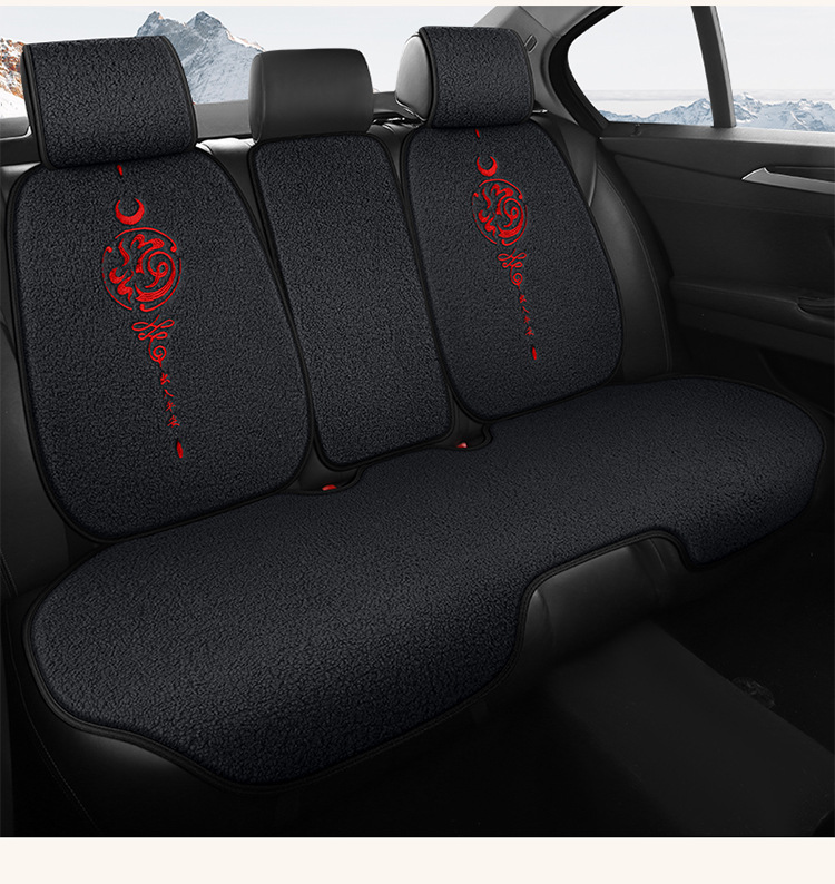 New Plush Car Seat Cushion with the Word "Fu" for Good Luck and Good Luck Embroidered Seat Cushion Car Winter Non-Slip Warm Car Seat Cushion
