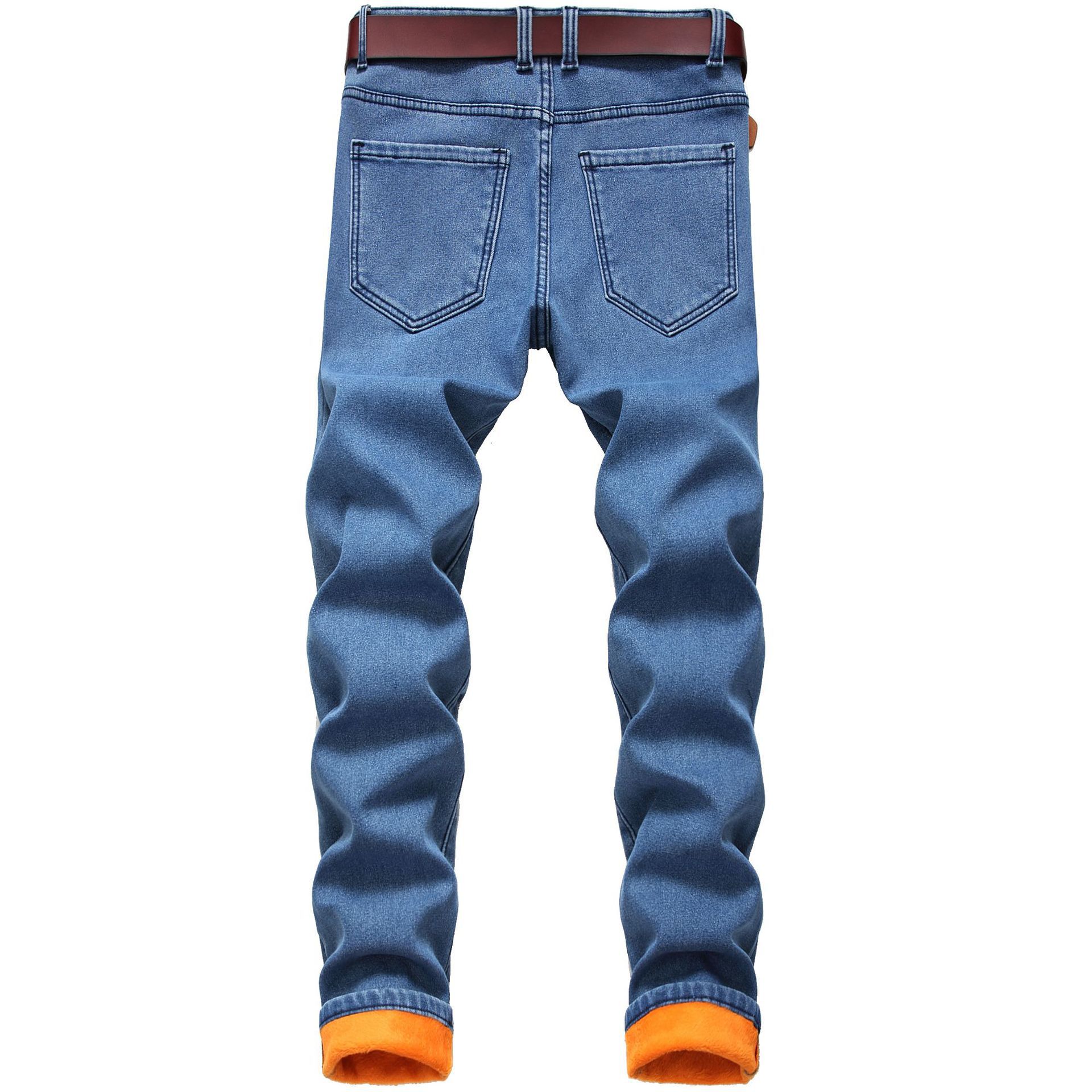 Herren Winter Plüsch Jeans, personalisierte Wärme, Herren dicke Denim Jeans_voghion.com