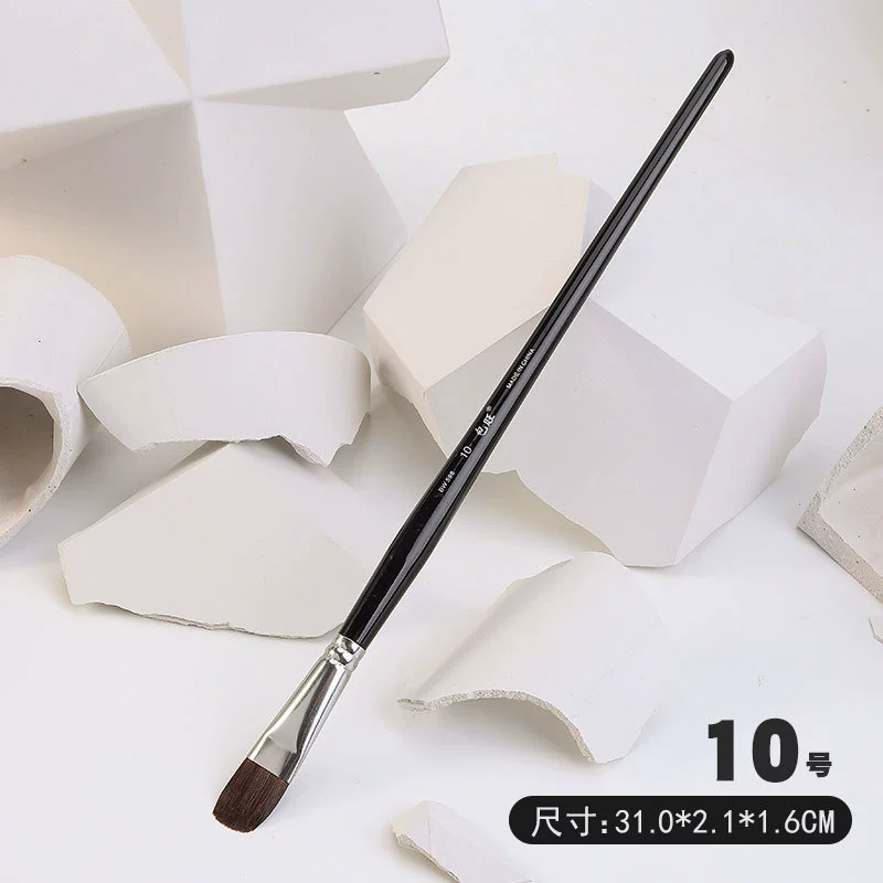 Paint Brush Set Baowang, wolf-hair round & flat brushes for gouache, watercolor, acrylic