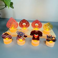 LED电子蜡烛灯情人节小车心心小熊创意蜡烛小夜灯装饰灯摆件批发