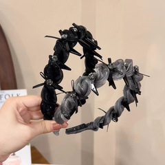 ラインストーンメッシュギアヘッドバンド、ハイクルーティップ、ハイエンドロイヤルガールスタイルヘッドバンド、スーパーフェアリーヘビーデューティーリボンレディースヘッドバンド