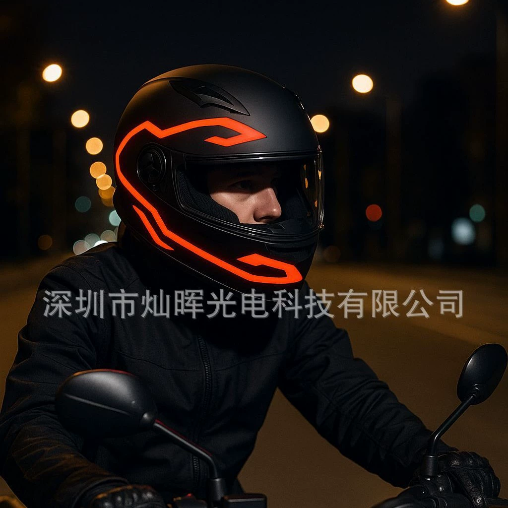 Самая продаваемая световая полоса для мотоциклетного шлема Amazon, световая полоса для шлема EL, светящаяся полоса для шлема, можно приклеить декоративную световую полосу