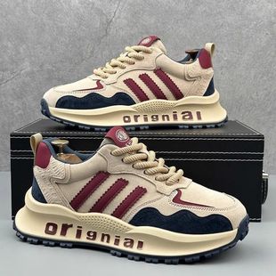 2025 Spring and Autumn New Men's Shoes Thick-Soled Shoes Men's Increased Casual Easiest for Match Sports Dad Men's Trbottomy Shoes