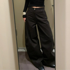C家婦人服 スタンダードフィット バケットシルエット デコンストラクトアーチパンツ ダークブラウン 2025年秋新作 1240129002
