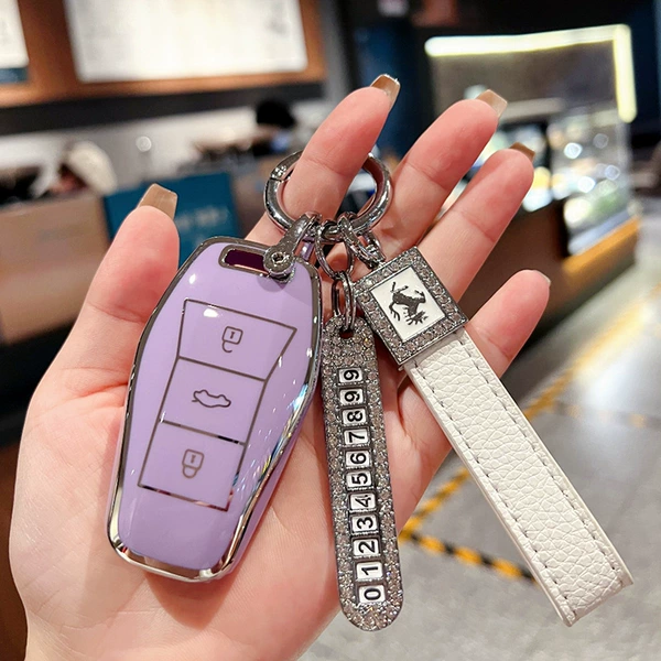 Sihao [Lavender Purple] Single shell + Horse mark white diamond rope + number plate