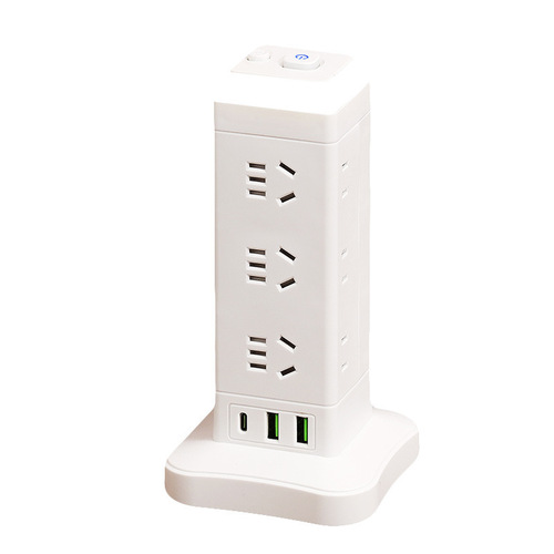 Vertical tower socket Rubik's cube strip household multi-functional plug board porous wiring board USB plug strip with night light