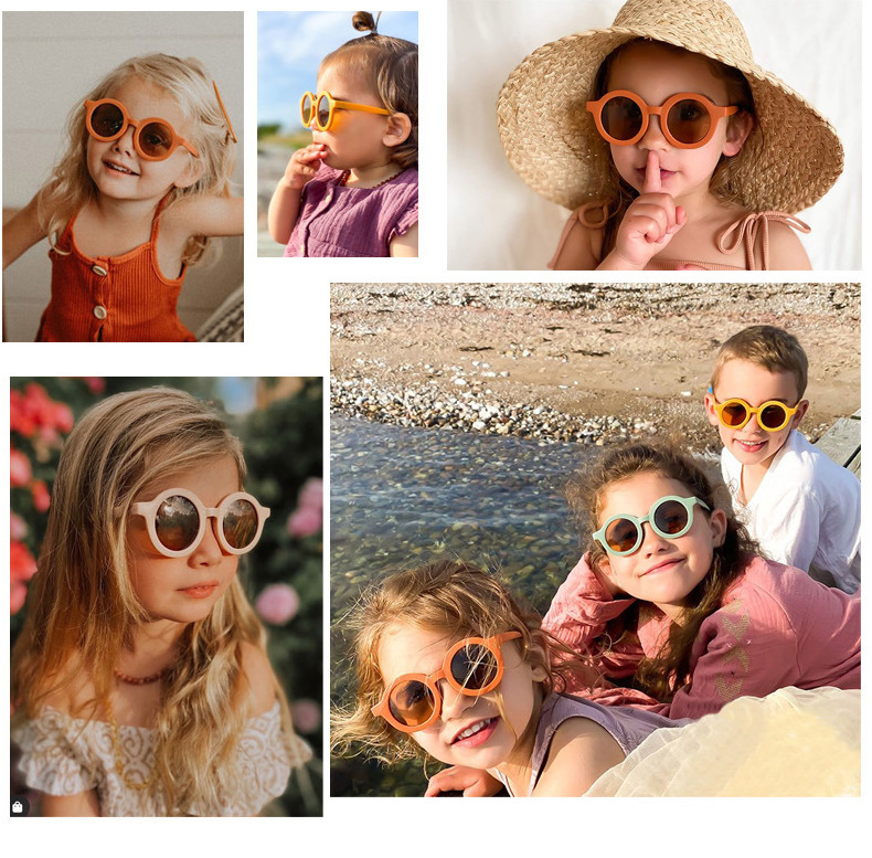 Children Unisex Cute Solid Color Pc Round Frame Sunglasses display picture 1