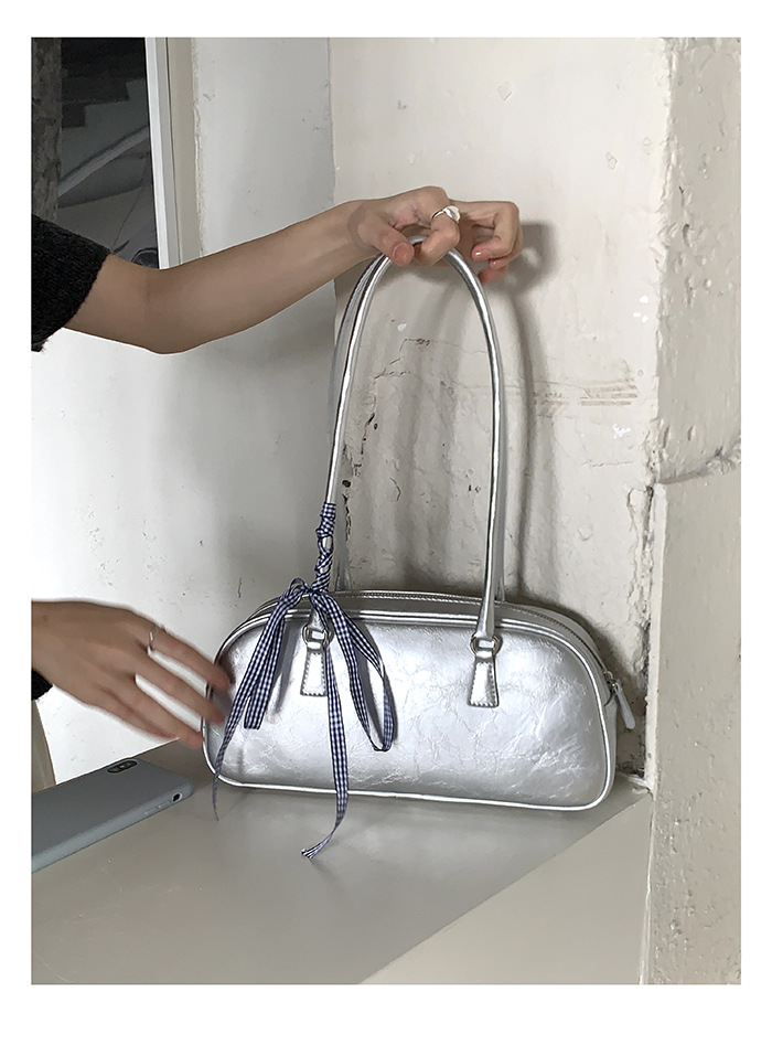 Borsa a spalla argento donna stile balletto borsa sottobraccio_voghion.com