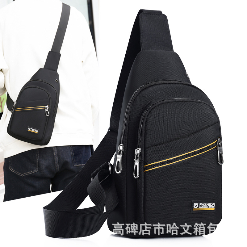 Chest Bag Men's New Fashion Shoulder Bag Travel Mobile Phone Bag Casual Sports Crossbody Bag Commuter Small Backpack