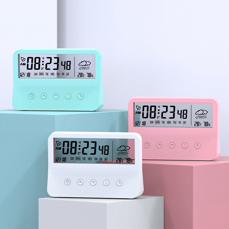 知能創意LCD電子目覚まし時計夜光静音温度時間時間学生自律定時学習カウントダウンタイマー|undefined