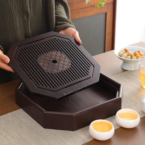 Medium household Japanese tea tray drain tray set dry bubble tray Kung Fu tea table simple small modern drain tray
