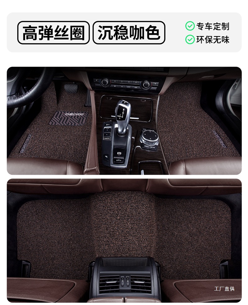 Car Floor Mat for the Driver's Seat, Single Piece Mat for the Driver's Seat, Single Wire Loop for the Passenger's Seat, Special Mat for the Passenger's Seat by Zhepei Hui