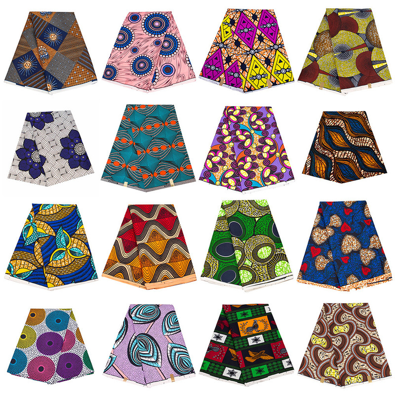 Spot african Wax Cloth Double-sided Polyester Geometric Printed fabric african fabric for foreign trade