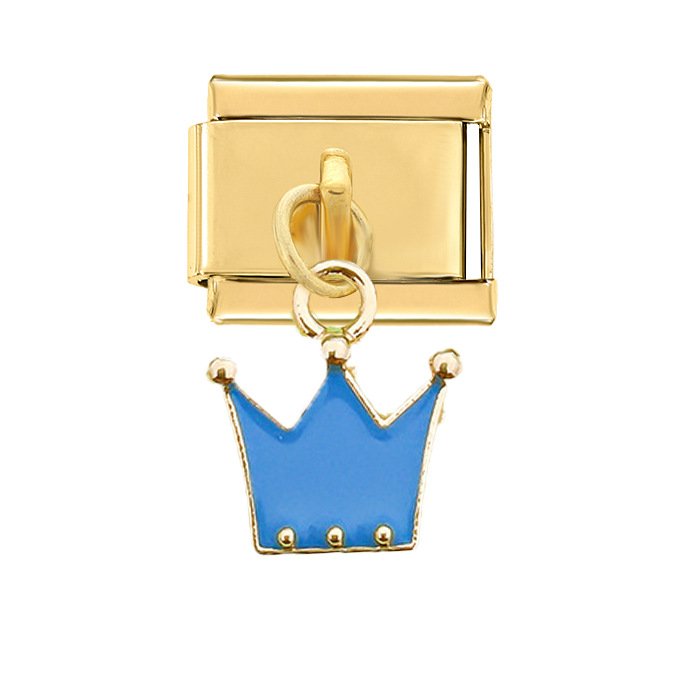 3724-Gold hanging blue crown