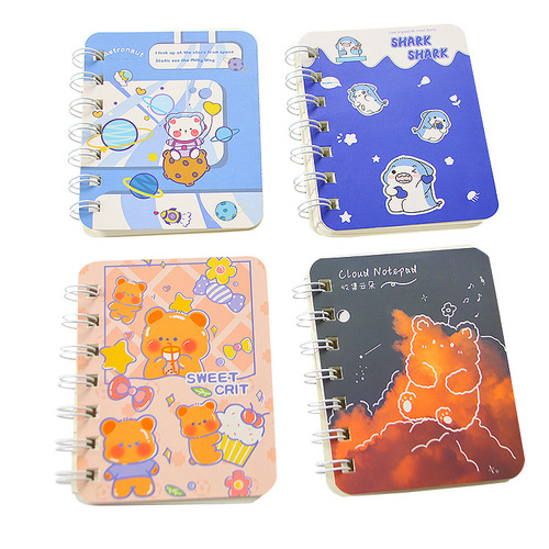 A7 Side-flip Coiled Notebook, Minimalist Loose-leaf Student Pocket Small Notebook, Cute Student Small Notebook, Fresh and Trendy Notepad Stationery