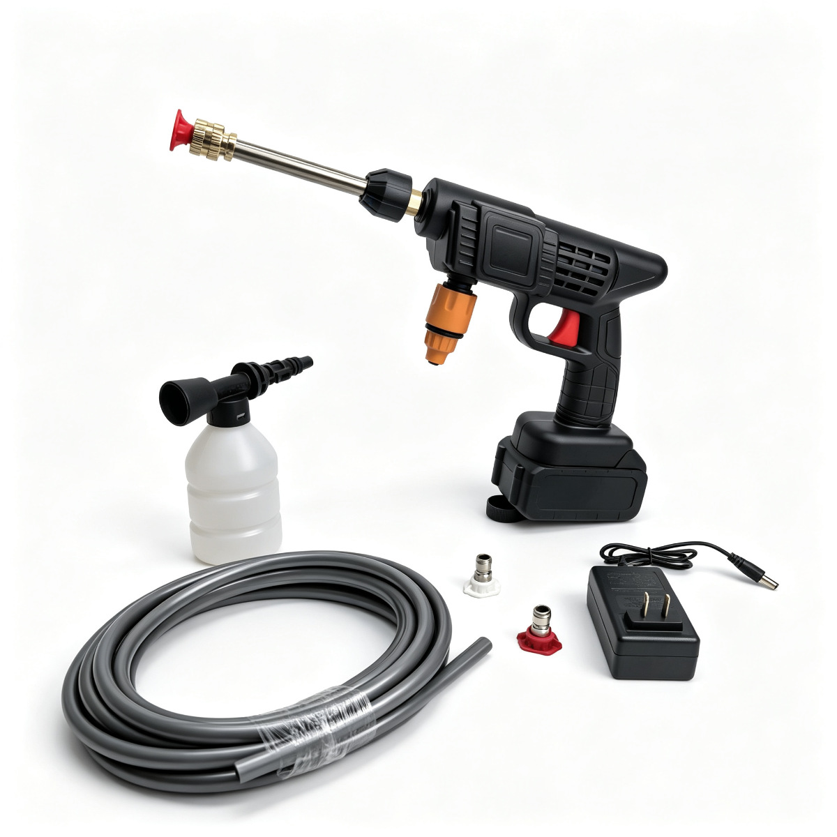 Cross-Border Wireless Lithium Battery High-Pressure Water Gun for Home Use, Portable Car Washing Machine with Supercharged Lithium Battery for Car and Floor Cleaning with Super Strong Pressure