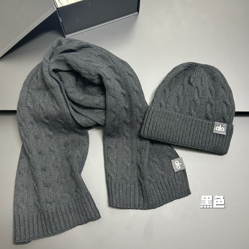 潮牌围巾针织帽套装秋冬新款防寒保暖围巾日系百搭针织帽子男女款|undefined