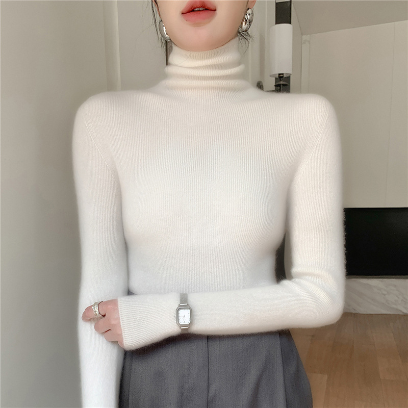 无缝一线成衣高领毛衣女25秋冬款内搭针织衫修身长袖安迪绒打底衫|undefined