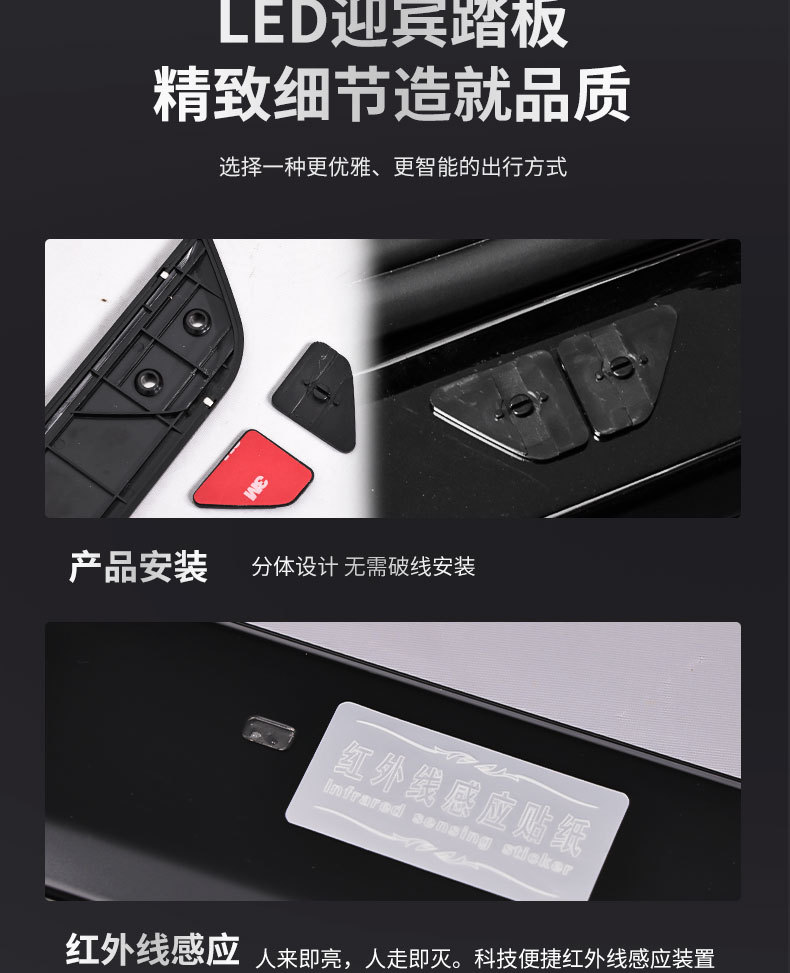 Suitable for Ideal L6L7L8L9 Cars, Illuminated Door Sill Strips, Welcome Pedals, Led Wireless Sensor, New Style