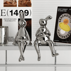 Beihanmei creative electroplated rabbit wine cabinet decoration ornaments high-end entrance hall living room book TV cabinet home furnishings