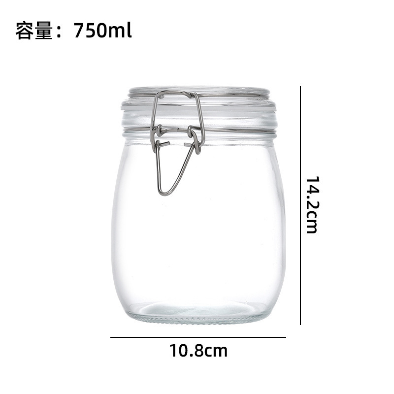 卸売ガラス密封瓶茶瓶穀物保存瓶蓋バックル収納家庭用ピクルス保存瓶大|undefined