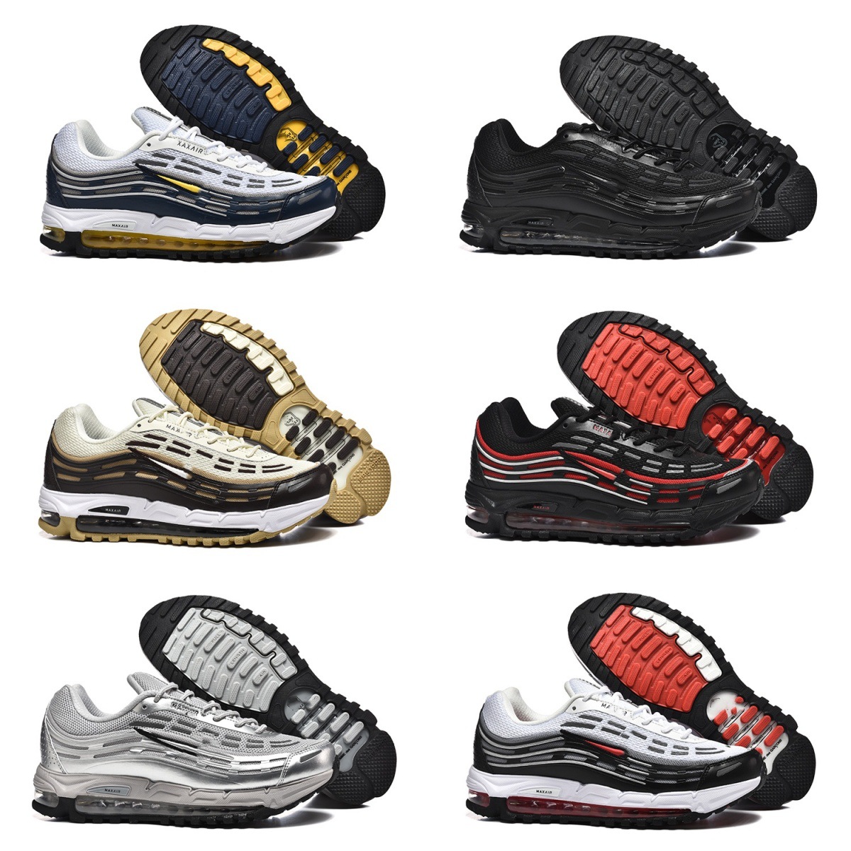 Zapatillas deportivas para exteriores Half-size Max98 para hombre y mujer, informales, modernas, versátiles, con amortiguación de aire, que absorben los golpes, zapatillas para correr para estudiantes y parejas