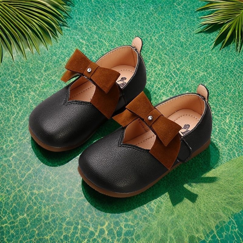 Zapatos de Cuero para Niñas de Cuero Sintético y Suela TPR Antideslizantes para Bebés y Niñas