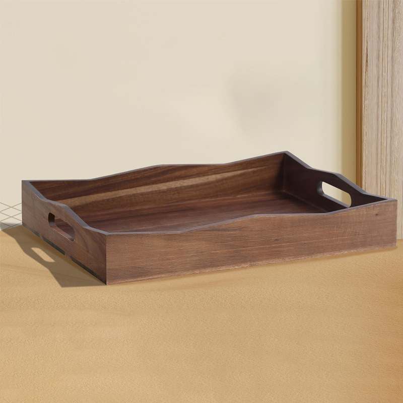 bandeja de almacenamiento de madera multifuncional de escritorio doméstico bandeja de almacenamiento de artículos de ordenamiento bandeja de té de la tarde restaurante de hotel