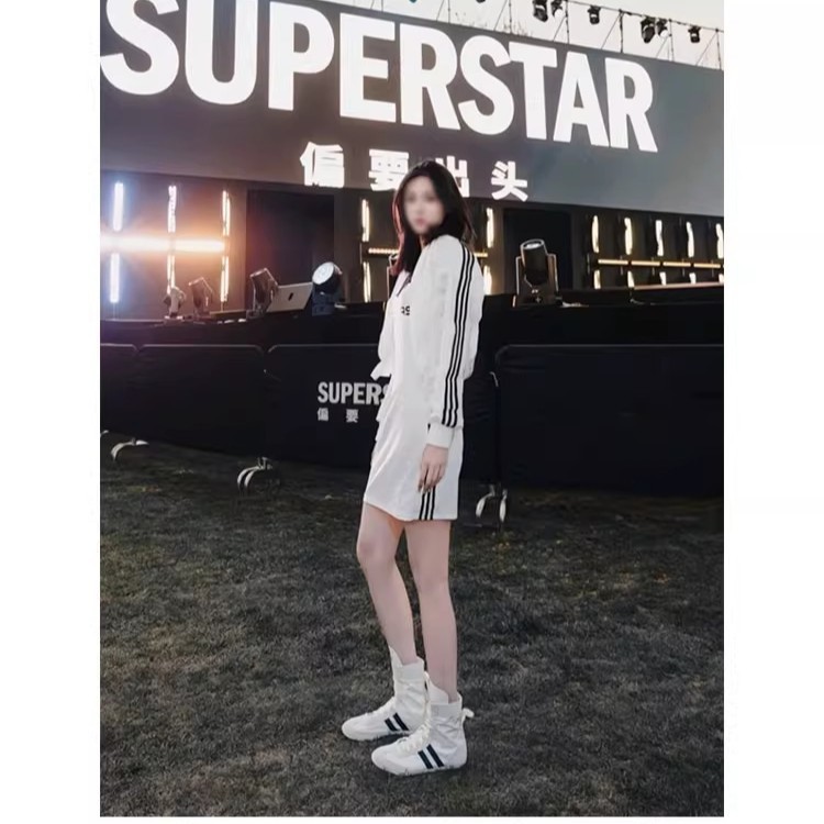 jennie同款拳击靴女鞋系带运动搏击短靴德训机能鞋高帮洋气马丁靴|undefined
