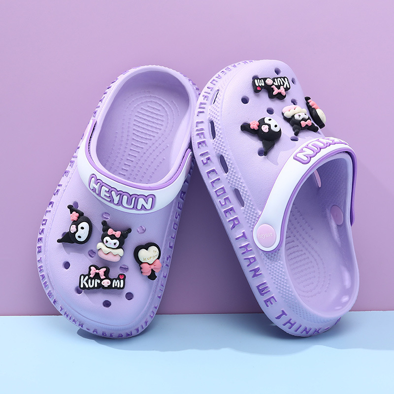 Children's Cave Shoes Girls' Sandals Summer New Non-Slip Soft Sole Big Kids Baby Going Out Girls' Slippers Beach Shoes